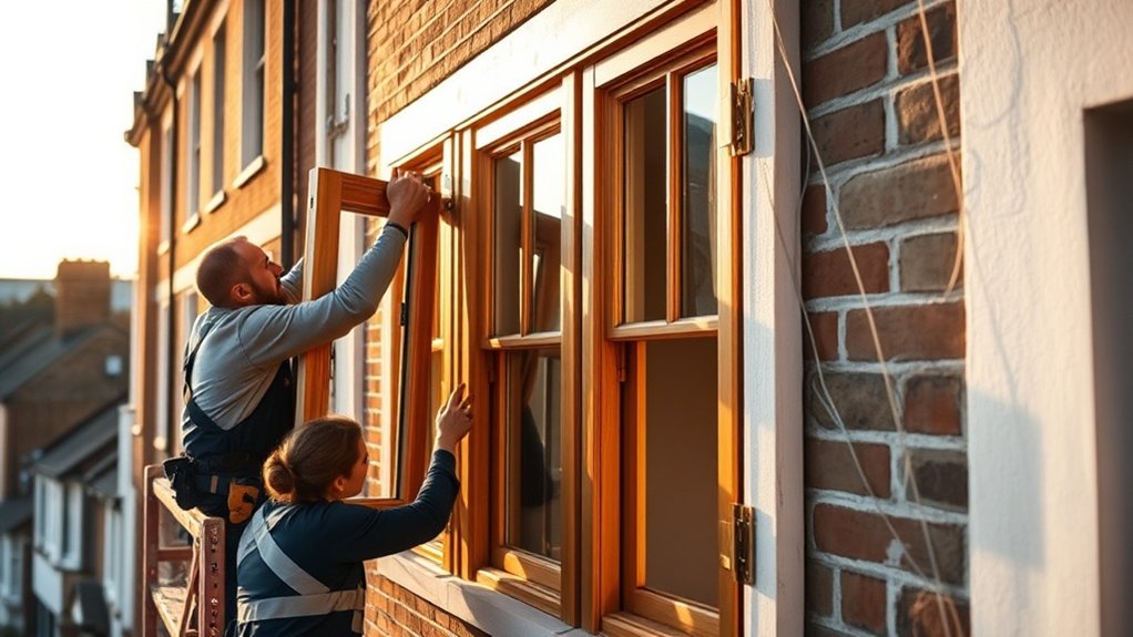 Wooden Window Installation Witney