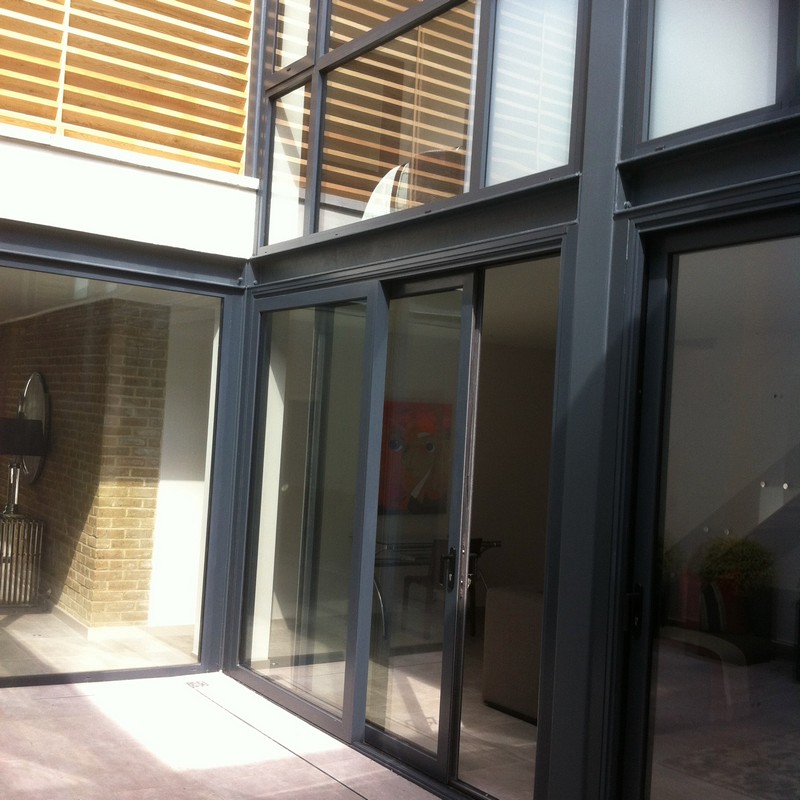 Anthracite aluminium sliding patio doors fitted in Witney